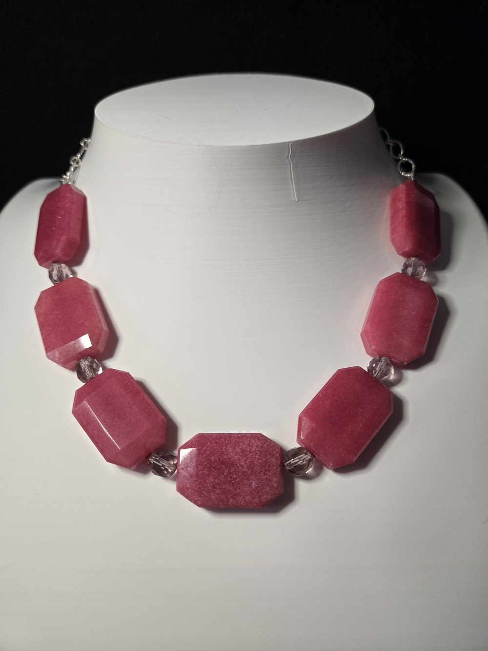 Strawberry Quartz And Pink Crystal Necklace